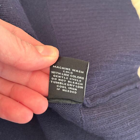 Verve Ami Cardigan Sweater Womens Small Navy Open Pockets Comfy Grandpa Lounge - Picture 9 of 9